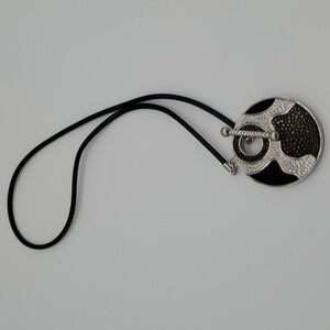 Lia Sophia Jigsaw Necklace in colors Silver, Black, and Bronze